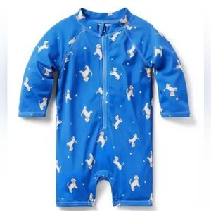 Janie and Jack Baby Recycled Dog Rash Guard Swimsuit size 0-3 months